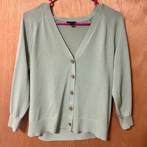 Ann Taylor Green Sweater/Cardigan